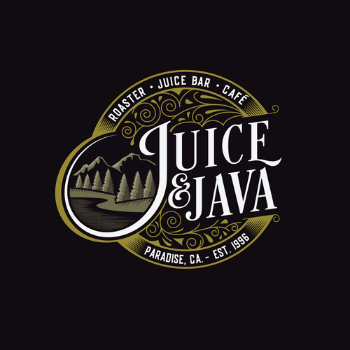 Cafe bar logo with the title 'Vintage - Old style'