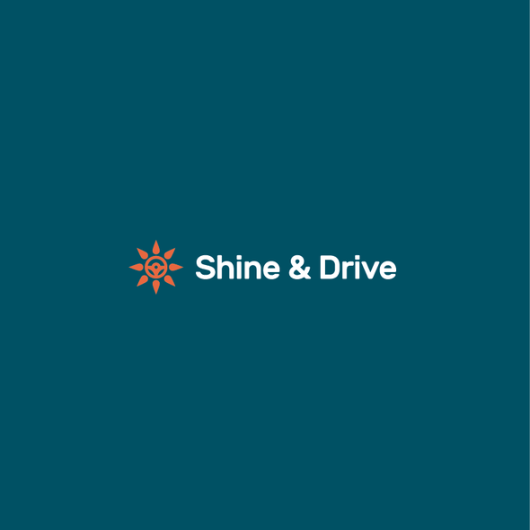 Steering wheel logo with the title 'Shine & Drive Logo'