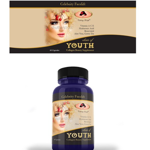 Skincare label with the title 'Supplement label design'