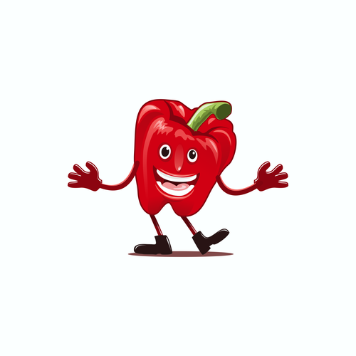 CorelDRAW illustration with the title 'Edgy Character Branding for Green District Salad Shop'