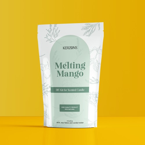 Candle packaging with the title 'DIY Kit For Scented Candle'