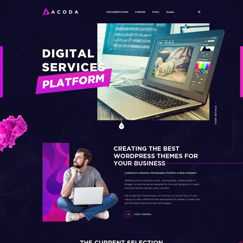 Digital website with the title 'Acoda'