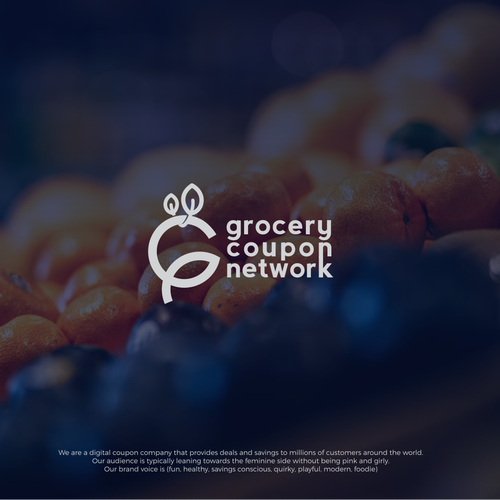Coupon company logo with the title 'grocery coupon network'