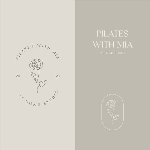 Pilates logo with the title 'Pilates With Mia'