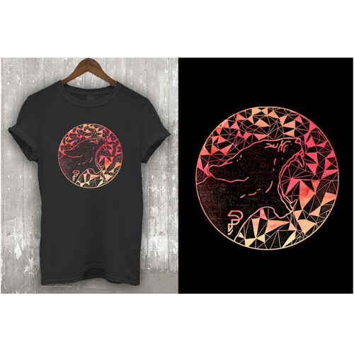 Geometric design with the title 'Create a confusing and creative tshirt design for a new clothing company.'