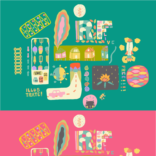 Pop art design with the title 'colorful illustration for laptop'