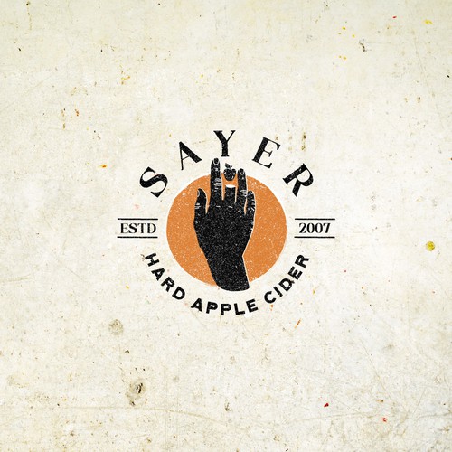 Cider logo with the title 'Sayer // Hard apple cider'