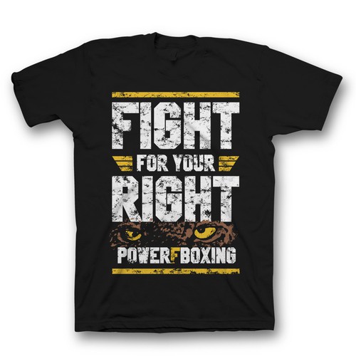 Distressed t-shirt with the title 'PowerFBoxing t shirt design'