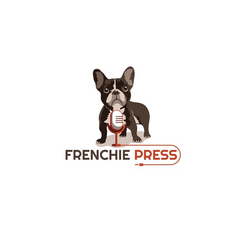Bulldog logo with the title 'Frenchie Press podcast logo'