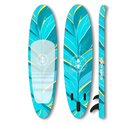 Leaf artwork with the title 'North Sands Paddle Board Design'