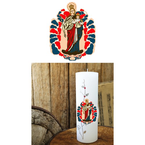 Religious artwork with the title 'Black Madonna of Einsiedeln'