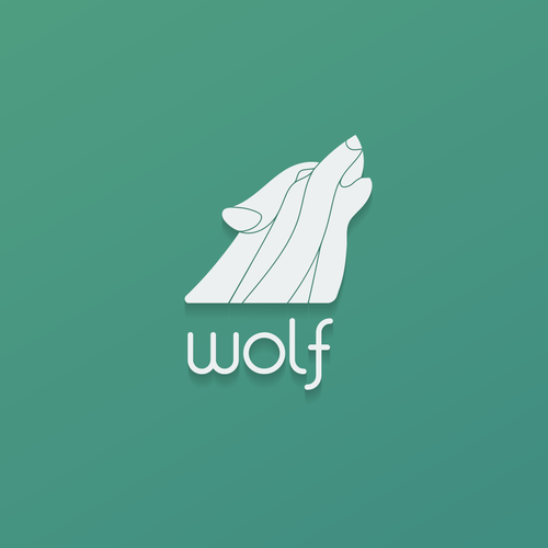 App logo with the title 'Create a FLAT logo for WOLF - The Next HUGE Social App - SiliconValley Start-up'