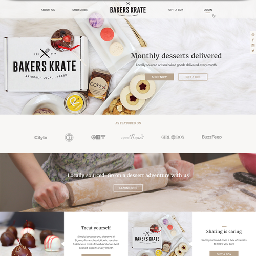 Bakery website with the title 'Web design for bakery'