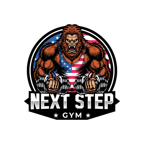 Bigfoot logo with the title 'Bigfoot logo design fot gym '