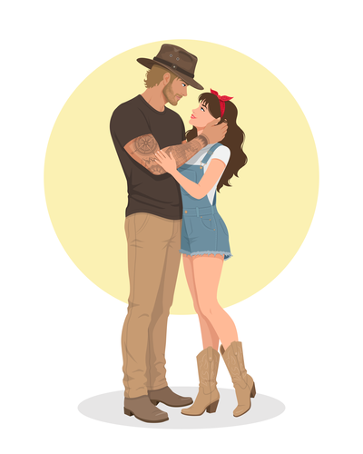 Illustrator design with the title 'Character illustrations'