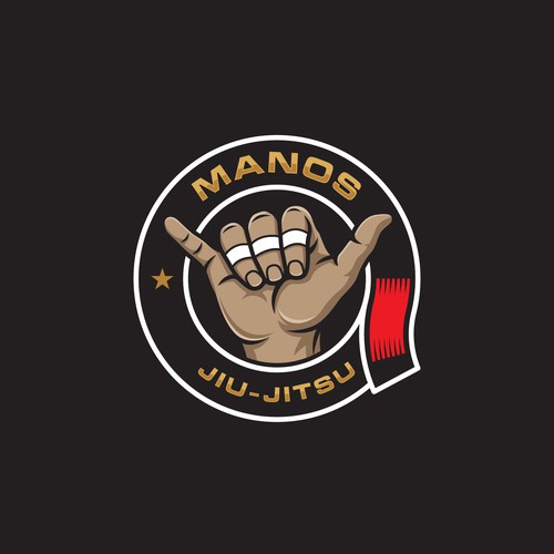 Powerful logo with the title 'Manos JiuJitsu'