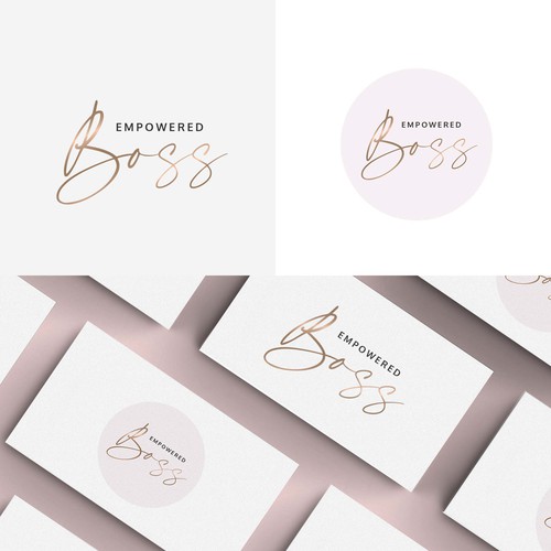 Gold foil design with the title 'Modern Elegant Logo'