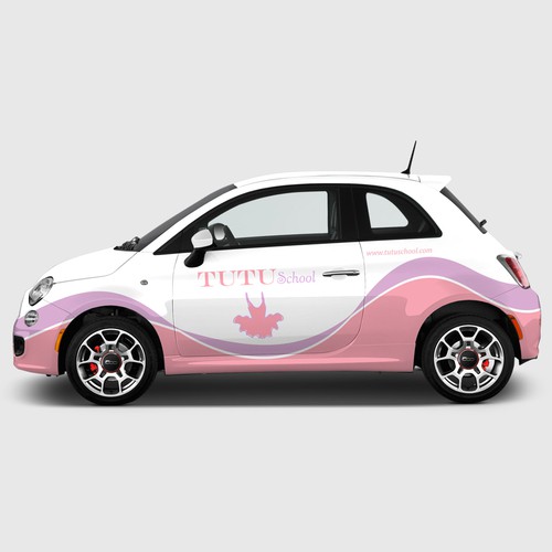 Ballet design with the title 'Design a cute looking Fiat for a whimsical ballet school'