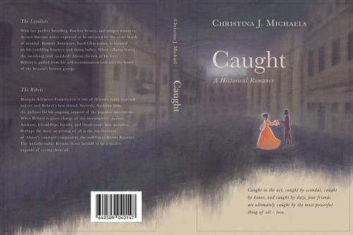 Historical book cover with the title 'Concept design for a historical romance'
