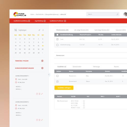 Management website with the title 'Fire Fighter Desktop App'