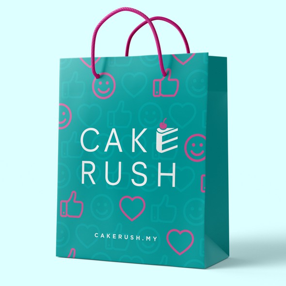 Bag packaging with the title 'Cake bag concept'