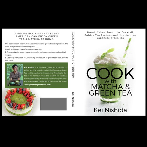 Green tea design with the title 'Cook with Matcha and Green Tea'