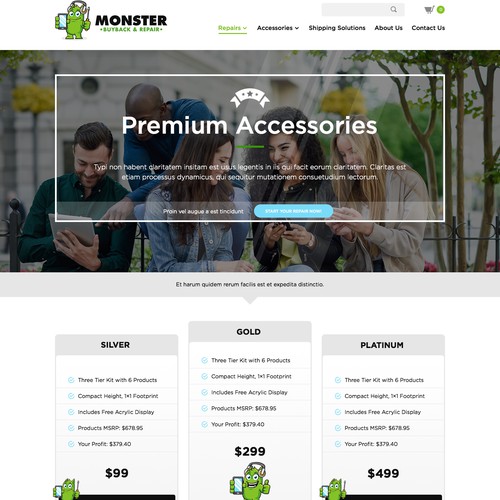Accessories design with the title 'Wholesale Business to Business Landing Page for Smartphone Accessories'