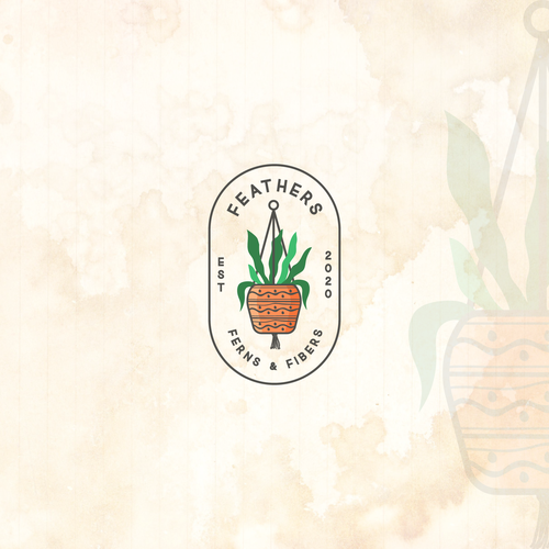 Fiber logo with the title 'Feathers Ferns & Fibers logo'
