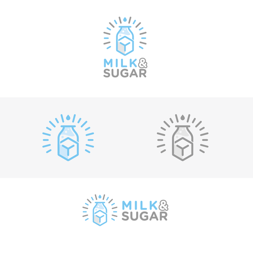 Milk logo with the title 'Milk & Sugar Logo Designs'