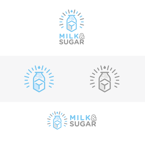 Milk design with the title 'Milk & Sugar Logo Designs'