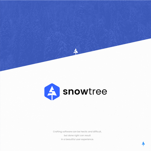 Snow design with the title 'Logo for software development co. Snowtree'