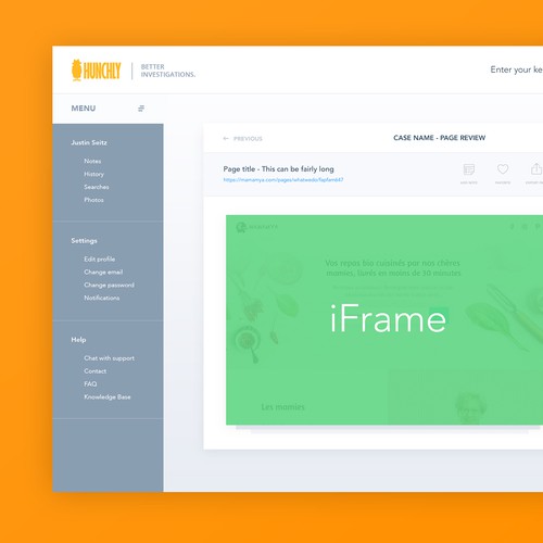 Material design with the title 'Dashboard inner page'