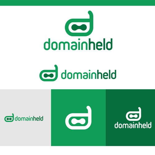 Domain logo with the title 'Flat Logo Design for a German Domain Provider'