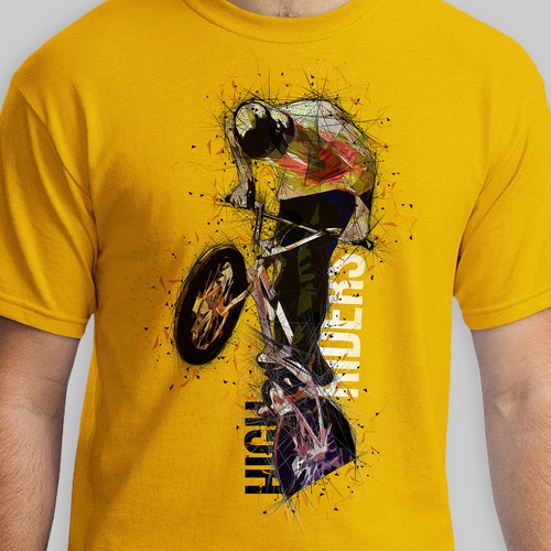 Yellow shirt with store print