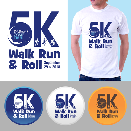 Charity logo with the title 'Dreams Come True Walk, Run & Roll'