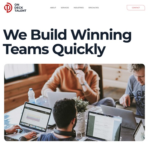 HR design with the title 'Trendy website for On Deck Talent'