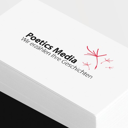 Dandelion design with the title 'Poetics Media'