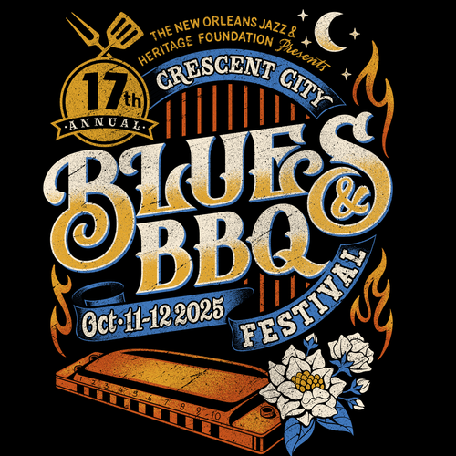 Festival t-shirt with the title 'Crescent City Blues & BBQ'