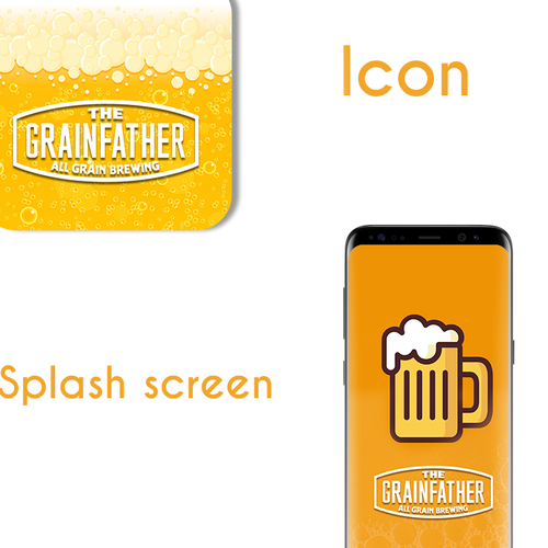 Splash screen design with the title 'Logo and Splash screen concept for a beer App!'