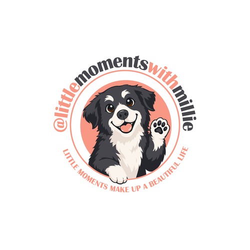 Puppy logo with the title 'logo design for the social media'