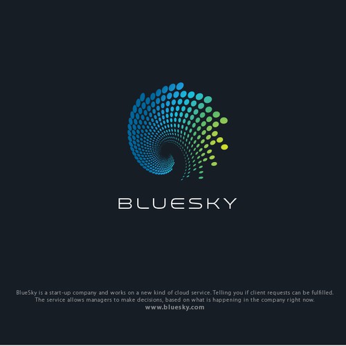 Data design with the title 'BLUE SKY'