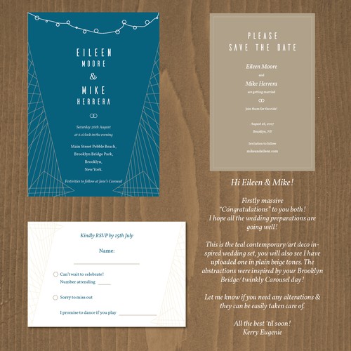 Delicate design with the title 'Wedding Set for Eileen & Mike'