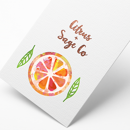 Table design with the title 'citrus + sage logo'