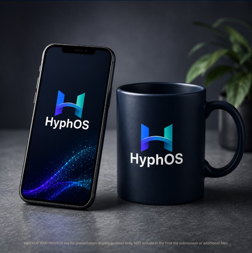 Innovative brand with the title 'HyphOS – Modern Technology Logo & Brand Identity Concept'