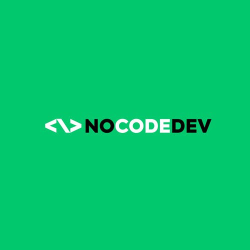 N design with the title 'minimal logo design for NOCODEDEV'