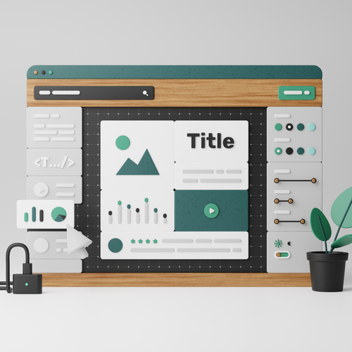 3D artwork with the title 'Website'