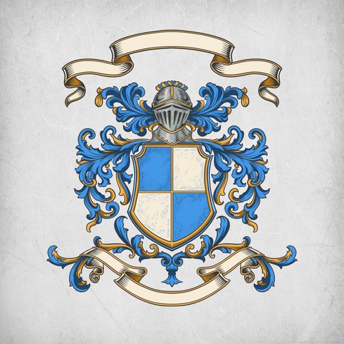 Family artwork with the title 'family crest design'