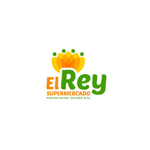 Supermarket design with the title 'El Rey logo exploration'