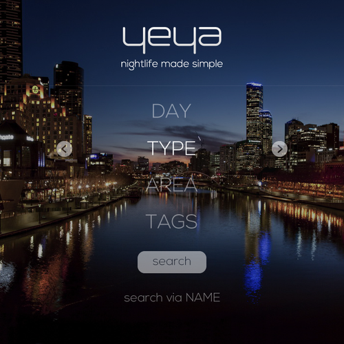 Big image website with the title 'Home Page for YEYA'