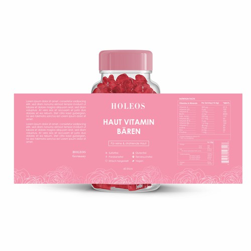 Vitamin label with the title 'Elegant and luxury vitamin bottle label design'
